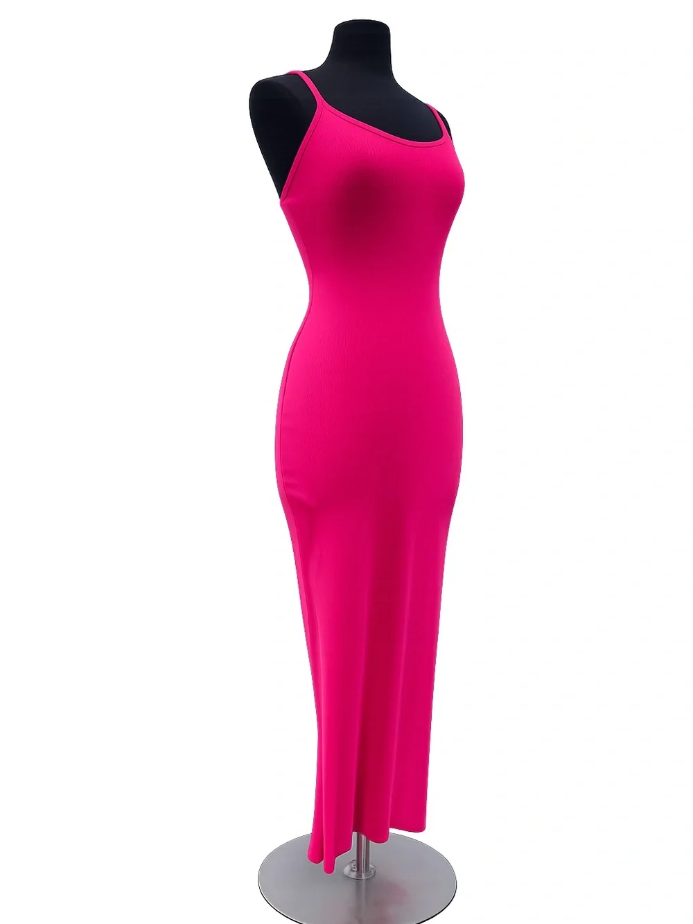 NEW Zenana Tawnie Bodycon Spaghetti-Strap Midi/Maxi Dress Hot Pink Barbiecore Lg - Picture 6 of 11
